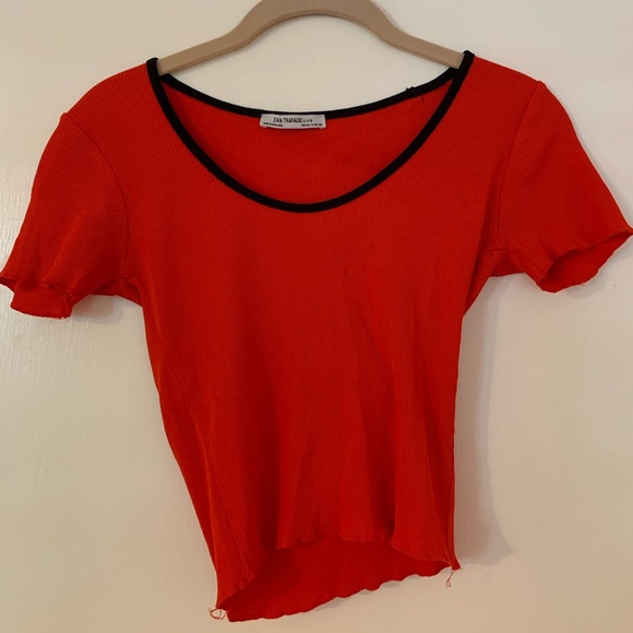 Zara Red Crop Top - Picture 1 of 2